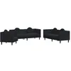 Image de vidaXL Ensemble de canapés 3 pcs avec coussins noir velours