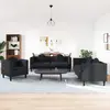 Image de vidaXL Ensemble de canapés 3 pcs avec coussins noir velours