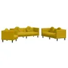 Image de vidaXL Ensemble de canapés 3 pcs avec coussins jaune velours
