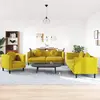 Image de vidaXL Ensemble de canapés 3 pcs avec coussins jaune velours