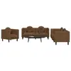 Image de vidaXL Ensemble de canapés 3 pcs avec coussins marron velours