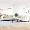 Image de vidaXL Ensemble de canapés 2 pcs avec coussins crème velours