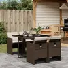 Image de vidaXL Ensemble à manger de jardin 5 pcs et coussins marron poly rotin