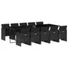 Image de vidaXL Ensemble à manger de jardin 11 pcs coussins noir résine tressée