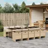 Image de vidaXL Ensemble à manger de jardin et coussins 11 pcs beige poly rotin