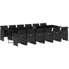 Image de vidaXL Ensemble à manger de jardin 13 pcs coussins noir résine tressée