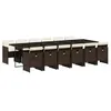 Image de vidaXL Ensemble à manger de jardin avec coussins 13 pcs marron rotin