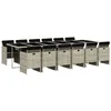 Image de vidaXL Ensemble à manger de jardin et coussins 13 pcs gris clair rotin