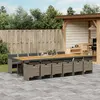 Image de vidaXL Ensemble à manger de jardin coussins 13 pcs gris résine tressée