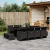 Image de vidaXL Ensemble à manger de jardin 13 pcs coussins noir résine tressée