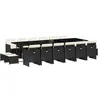 Image de vidaXL Ensemble à manger de jardin 17 pcs coussins noir résine tressée
