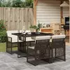 Image de vidaXL Ensemble à manger de jardin 5 pcs et coussins marron poly rotin