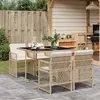 Image de vidaXL Ensemble à manger de jardin avec coussins 5pcs Beige poly rotin
