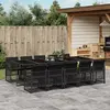 Image de vidaXL Ensemble à manger de jardin 11 pcs coussins noir résine tressée