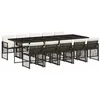 Image de vidaXL Ensemble à manger de jardin et coussins 11 pcs marron rotin