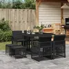 Image de vidaXL Ensemble à manger de jardin 9pcs coussins noir résine tressée