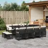 Image de vidaXL Ensemble à manger de jardin 13 pcs coussins noir résine tressée