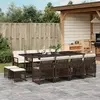 Image de vidaXL Ensemble à manger de jardin avec coussins 13 pcs marron rotin