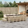 Image de vidaXL Ensemble à manger de jardin et coussins 15 pcs beige