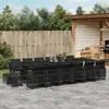 Image de vidaXL Ensemble à manger de jardin 17 pcs coussins noir résine tressée