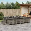 Image de vidaXL Ensemble à manger de jardin 17 pcs et coussins résine tressée