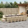 Image de vidaXL Ensemble à manger de jardin et coussins 17 pcs beige