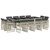 Image de vidaXL Ensemble à manger de jardin et coussins 13 pcs gris clair rotin