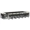 Image de vidaXL Ensemble à manger de jardin 17 pcs coussins noir résine tressée