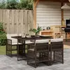 Image de vidaXL Ensemble à manger de jardin 5 pcs et coussins marron poly rotin