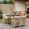 Image de vidaXL Ensemble à manger de jardin avec coussins 5pcs Beige poly rotin