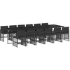 Image de vidaXL Ensemble à manger de jardin 13 pcs coussins noir résine tressée