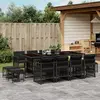 Image de vidaXL Ensemble à manger de jardin 13 pcs coussins noir résine tressée