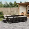Image de vidaXL Ensemble à manger de jardin 15 pcs coussins noir résine tressée