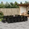 Image de vidaXL Ensemble à manger de jardin 17 pcs coussins noir résine tressée