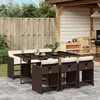 Image de vidaXL Ensemble à manger de jardin et coussins 7 pcs marron rotin