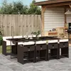 Image de vidaXL Ensemble à manger de jardin et coussins 9 pcs marron poly rotin