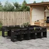 Image de vidaXL Ensemble à manger de jardin 11 pcs coussins noir résine tressée