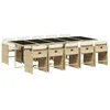 Image de vidaXL Ensemble à manger de jardin et coussins 11 pcs beige poly rotin