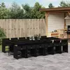 Image de vidaXL Ensemble à manger de jardin 13 pcs coussins noir résine tressée