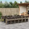 Image de vidaXL Ensemble à manger de jardin coussins 13 pcs gris résine tressée