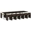 Image de vidaXL Ensemble à manger de jardin avec coussins 13 pcs marron rotin