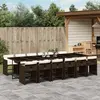 Image de vidaXL Ensemble à manger de jardin avec coussins 13 pcs marron rotin
