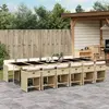 Image de vidaXL Ensemble à manger de jardin et coussins 13 pcs beige
