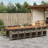 Image de vidaXL Ensemble à manger de jardin coussins 13 pcs gris résine tressée