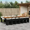 Image de vidaXL Ensemble à manger de jardin 13 pcs coussins noir résine tressée
