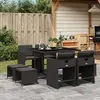 Image de vidaXL Ensemble à manger de jardin 9pcs coussins noir résine tressée