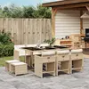 Image de vidaXL Ensemble à manger de jardin et coussins 11 pcs beige poly rotin