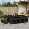 Image de vidaXL Ensemble à manger de jardin 13 pcs coussins noir résine tressée