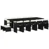 Image de vidaXL Ensemble à manger de jardin 15 pcs coussins noir résine tressée