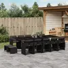 Image de vidaXL Ensemble à manger de jardin 15 pcs coussins noir résine tressée